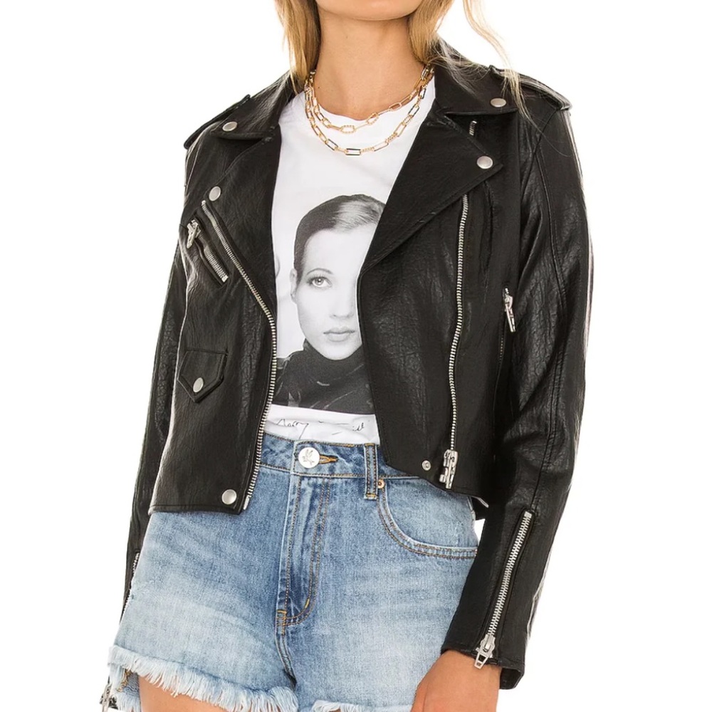 Blank NYC vegan leather jacket M